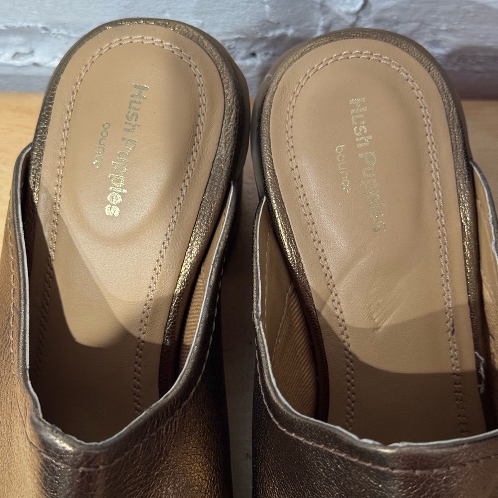 Hush Puppies Women’s Hannah Mules Bronze Gold Metallic - Picture 6 of 7
